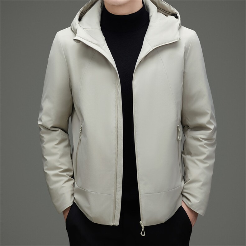 2025冬季新款男连帽轻薄羽绒服90绒子白鹅绒时尚休闲羽绒服外套,男装羽绒服,钱塘723