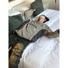 春秋美式户外机能风拼色套头卫衣男款潮牌运动休闲宽松速干赛车服，男装卫衣，星座506A