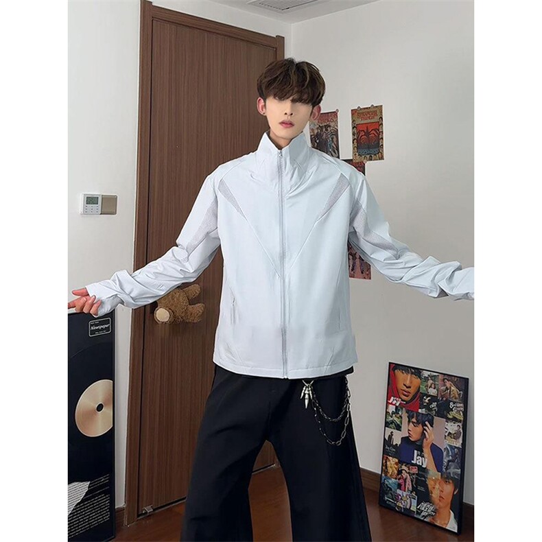 春夏款高品质冰感速干防晒服休闲户外运动外套透气弹力机能风夹克，男装防晒衣，电商A486-1