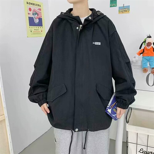 工装夹克男韩版帅气宽松连帽外套春秋bf百搭休闲上衣潮jk020-p65，男装夹克，星座1008