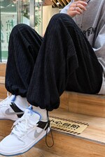 硫酸铜穿搭美式hiphop夏冰丝褶皱裤子男高街潮牌凉凉裤直筒休闲裤，男装休闲裤，电商A141