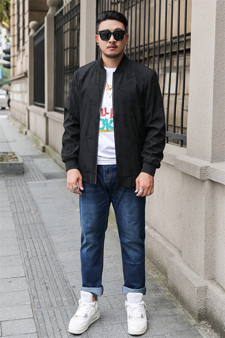 XL-8XL春秋新款立领外套男士夹克上衣宽松衣服加肥大码1915款,男装夹克,星座802