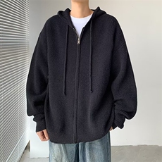 美式复古开衫毛衣外套男秋冬季潮牌慵懒风百搭拉链线衣，男装针织衫/毛衣，星座410-7