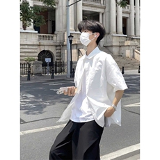 原宿男宽松型气质日系衬衫夏季文艺潮流新款五分袖青春流行CS311，男装T恤，星座1116A（原606A-3）