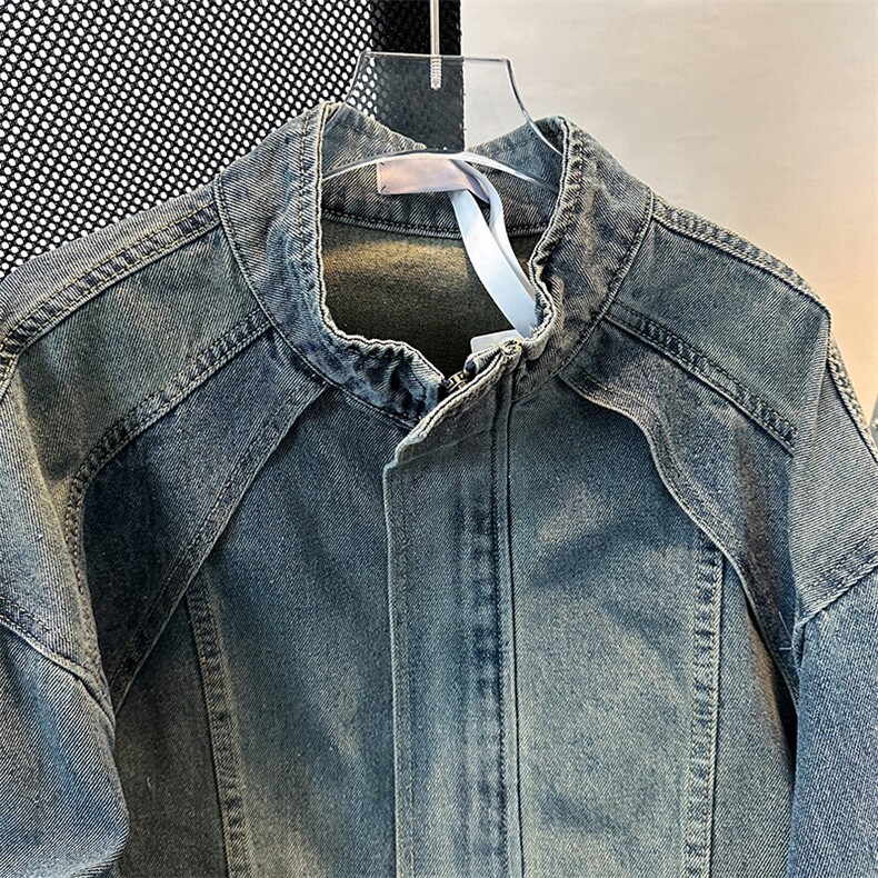 牛仔衬衫男秋季美式复古宽松外套潮牌高街工装上衣JK08625-P78,男装夹克,星座308B-1
