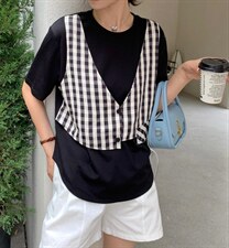 沐沐2022假两件上衣！,其它,沐·沐