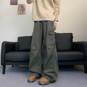 工装休闲裤男女韩版潮流褶皱口袋帅百搭2026夏季ins长裤K6159-P56图片