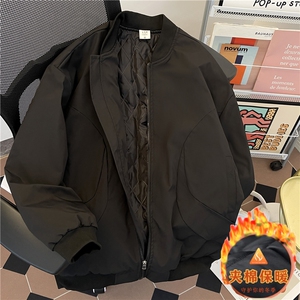 新款秋冬男士夹棉保暖夹克潮流复古时尚棒球服外套上衣图片