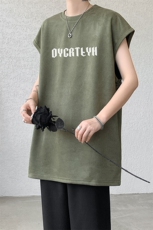 短袖背心男夏季新款港风宽松鹿皮绒圆领套头大码坎肩T9933-P19，男装背心/马甲，星座214-3