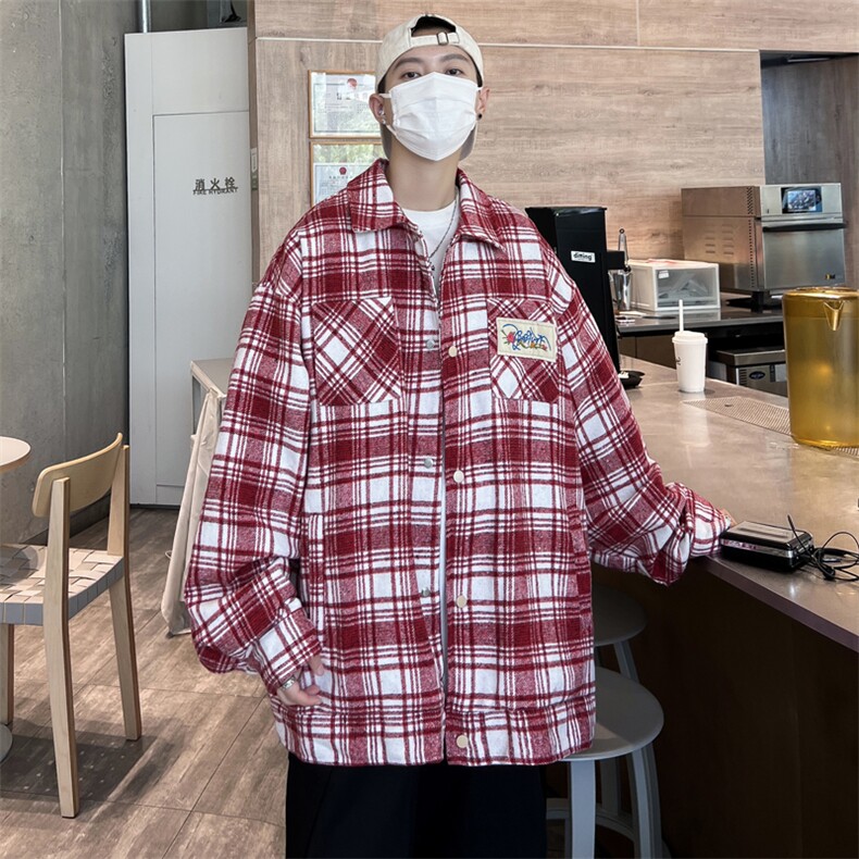 S132-P46日系复古毛呢刺绣长袖衬衫,男装衬衫,星座1501-1