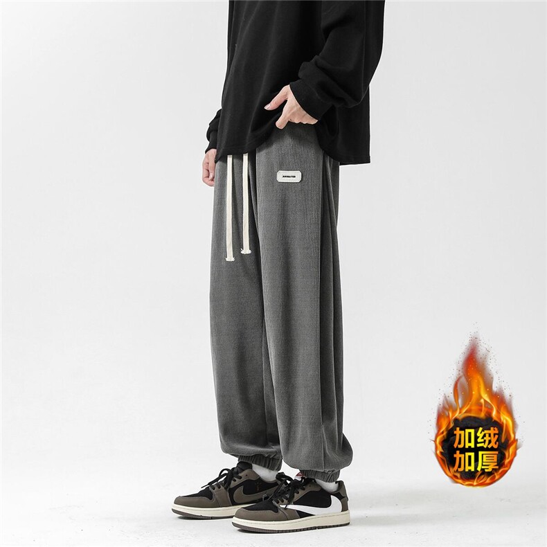深度库存抖音2023卫裤宽松休闲裤欧棉绒运动裤WK39P35加绒P45，男装休闲裤，电商A099