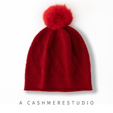 秋冬新款时尚保暖羊绒帽舒适百搭多色可选毛球装饰优雅气质，帽子，窄众羊绒