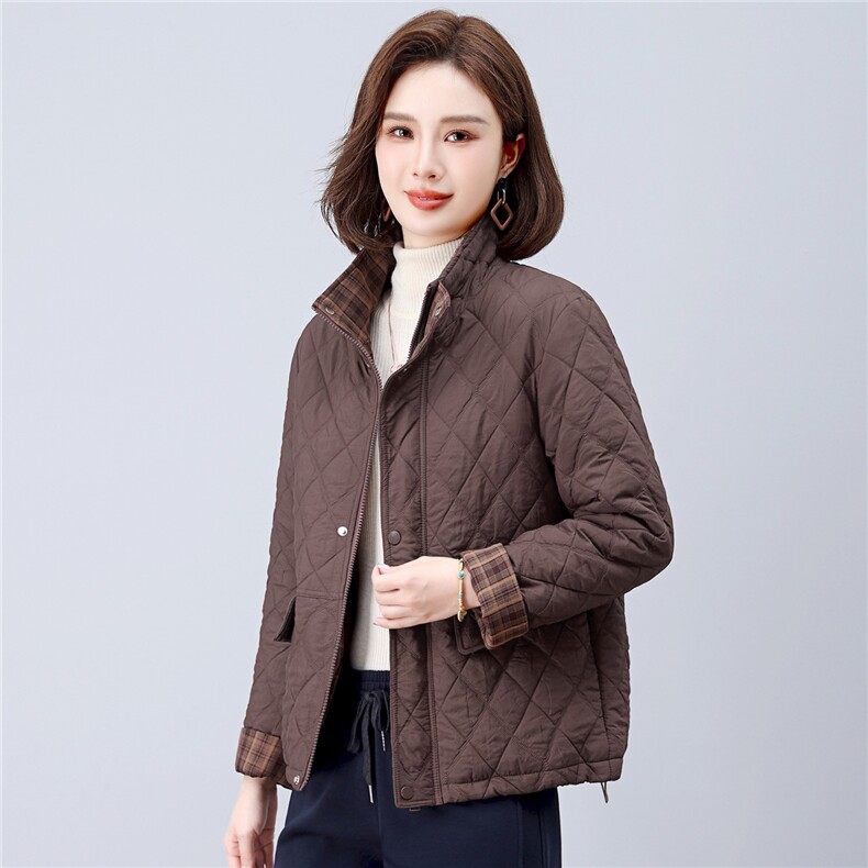 长期现货妈妈装夹棉厚外套女短款2026秋冬薄棉棒球服洋气轻薄棉服,女装短外套,璐依舞