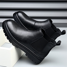 英伦风切尔西短靴男秋冬季套脚马丁靴高帮百搭烟筒靴机车工装鞋潮，男鞋切尔西靴，电商A223