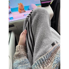 现货A2362P48-美式条纹羊羔绒休闲裤男冬季加绒加厚百搭直筒裤子，男装卫衣，电商B241