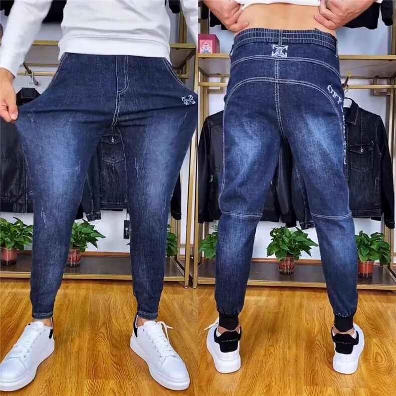 1506-1/KA281/P46牛仔裤男裤夏季新款字母休闲裤弹力修身帅气个性,男装牛仔裤,星座1506-1