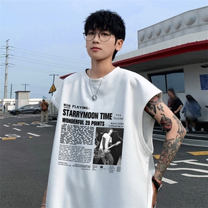 ！2025夏季新款男士麂皮绒背心情侣无袖T恤TLBX03特P18控38图片