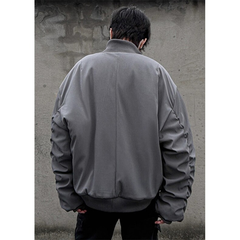 廓形短款立领棉服男秋冬美式复古高级感飞行员工装夹克M6107,男装夹克,星座1116A（原606A-3）
