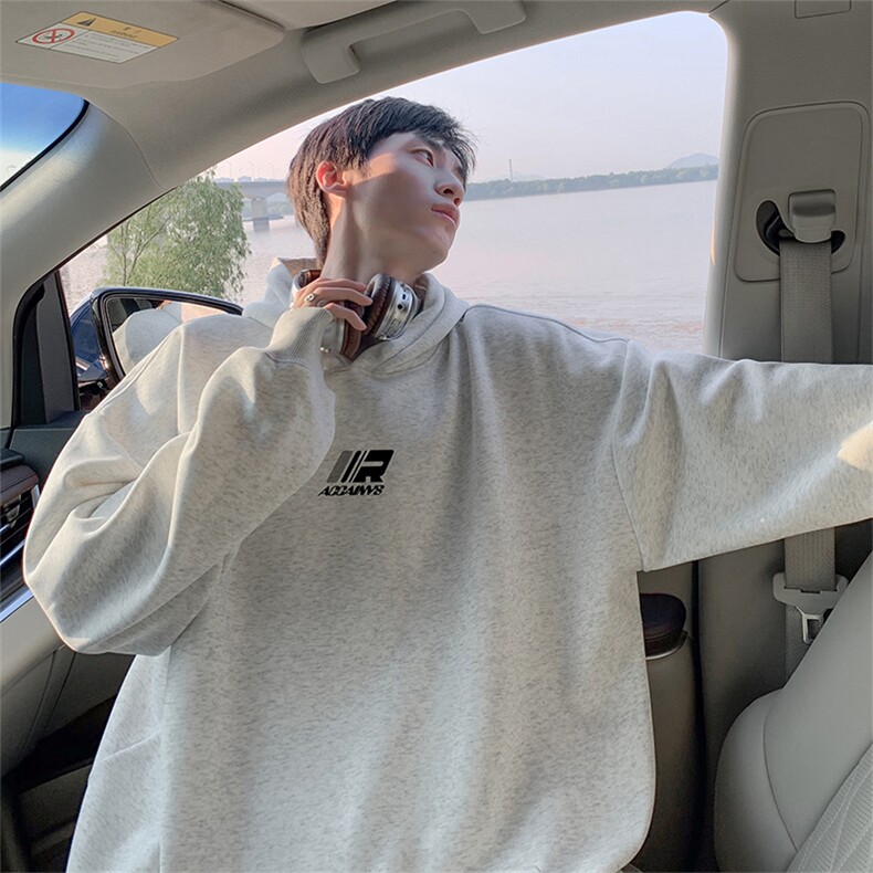 抖音得物供货可提供视频秋冬重磅美式宽松连帽卫衣WKD07,男装卫衣,电商A486