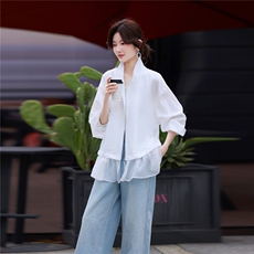 防晒衣女夏季2026年新款薄款长袖百搭时尚短款宽松防晒开衫外套，女装短外套，鑫源服饰