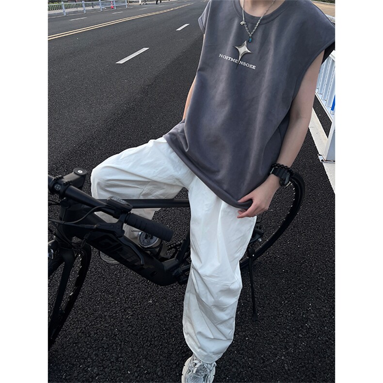 量大优供视频得物直播品230克夏季麂皮绒背心无袖T恤BJ283，男装背心/马甲，电商A486