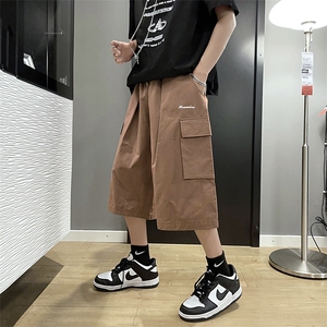 高街工装短裤男潮牌嘻哈宽松街头ins潮流休闲运动7分裤DK905-P35图片