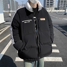 F42-P100冬季新款宽松面包服潮美式条纹棉服男加厚棉袄外套，男装棉衣，星座512-6