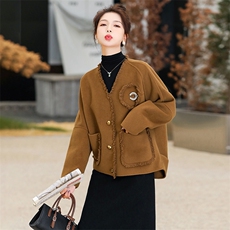 百搭显瘦外套女秋冬季新款韩版气质长袖短款上衣秋季中国2025，女装毛呢外套，秋水欣儿