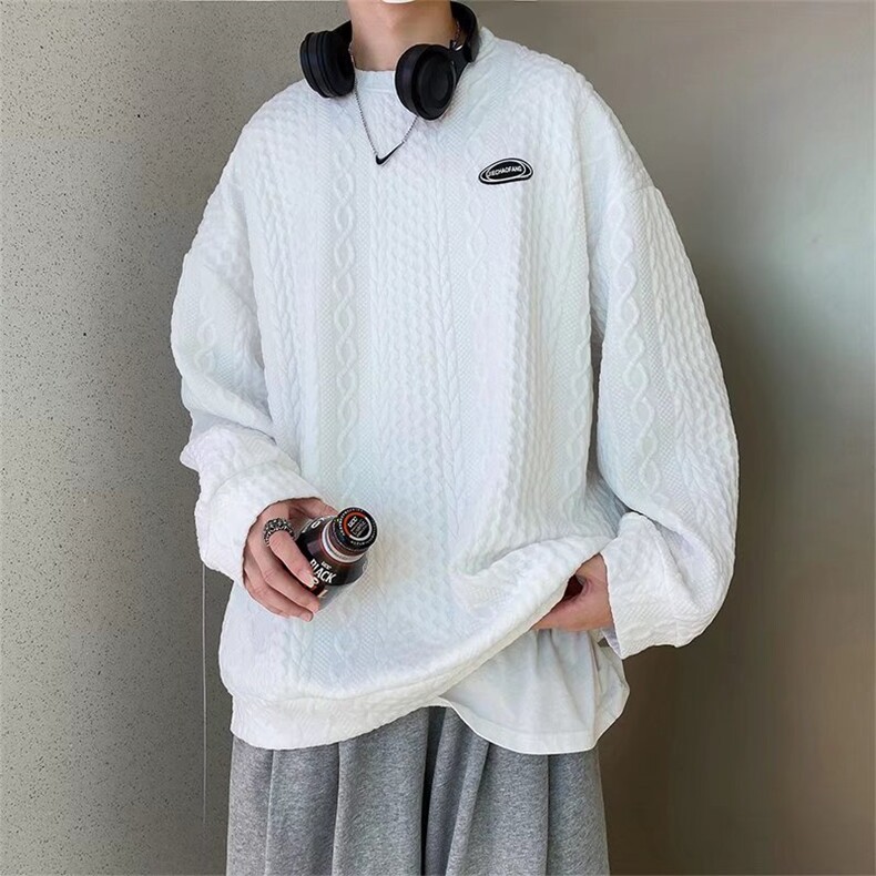潮牌ins华夫格卫衣男ins宽松痞帅百搭衣服潮流春季外套男WY31-P25,男装卫衣,星座1008-1