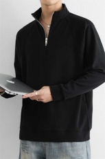 重磅半拉链高领卫衣男士2025春秋季美式休闲立领拼接长袖t恤秋装，男装T恤，星座914