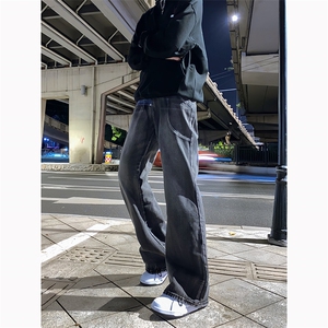 B221 美式ins高街暗黑小众个性拼接直筒牛仔裤 LK23141-P65 控88图片