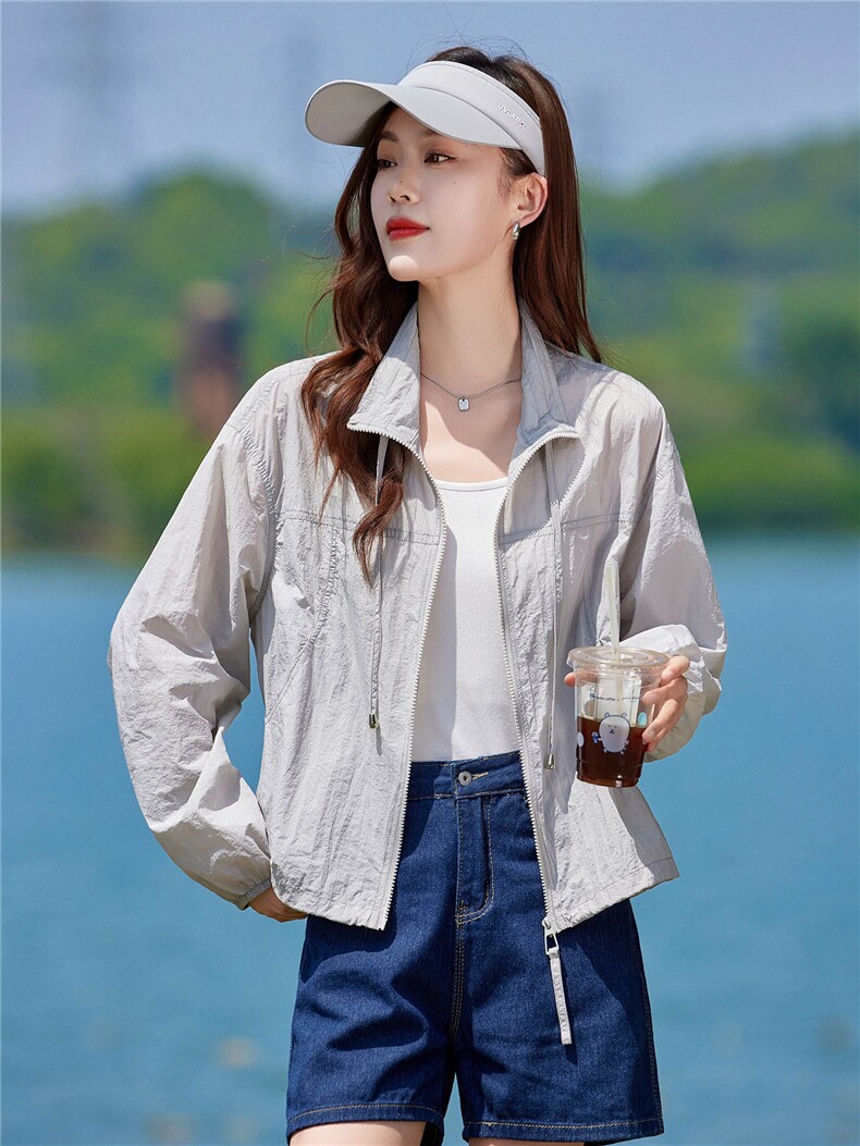 现货2026春夏秋新款宽松型休闲时尚透气夏季女士薄外套短外套,女装防晒衣,靓衣阁