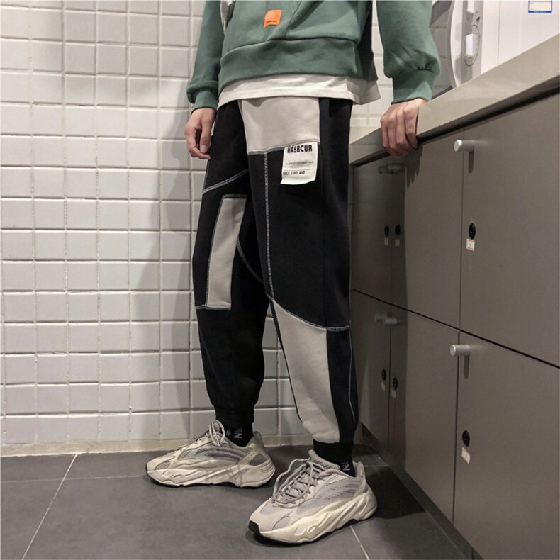 加绒加厚拼色休闲裤潮牌B342-K6329-P55控68,男装卫衣,电商B342