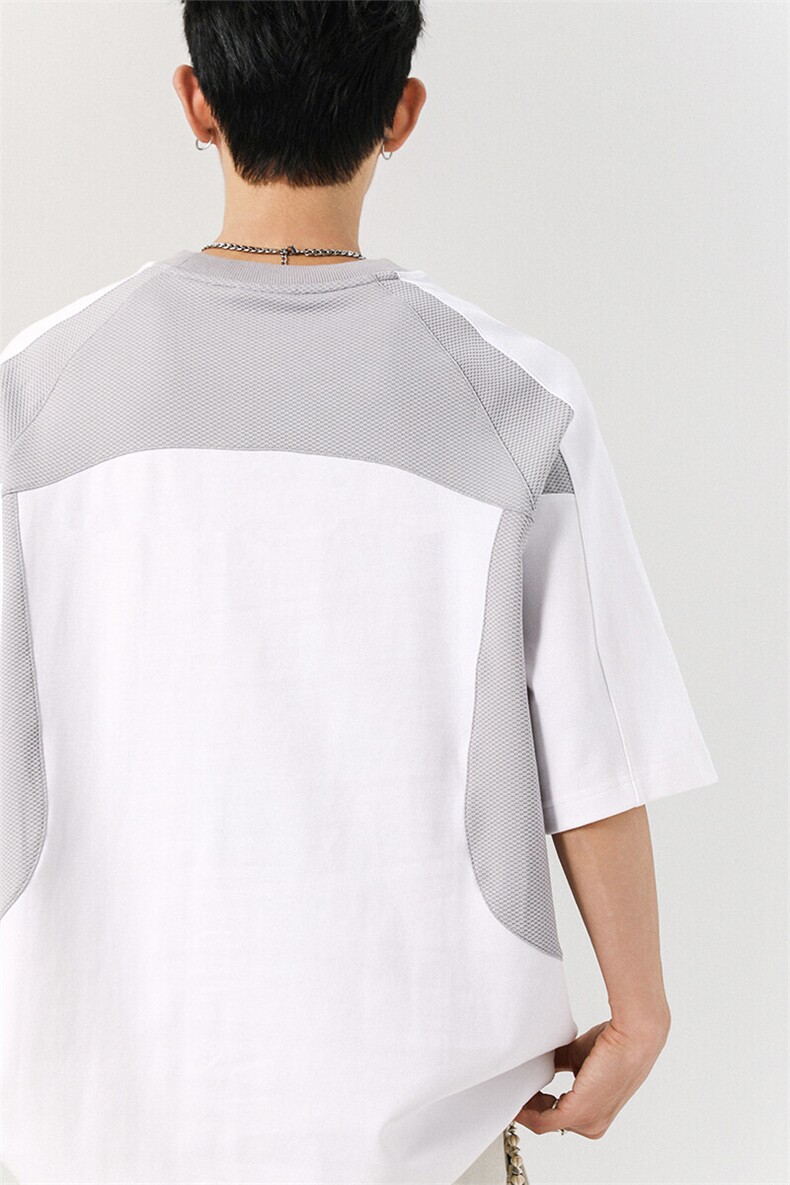 凉感双色拼接设计羽毛球球服大码M-5XL短袖T恤男DX78029P50控78,男装T恤,星座227-7