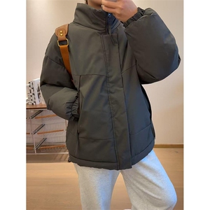 现货美式高街休闲夹克冬季立领纯色三防户外工装加厚棉服外套图片
