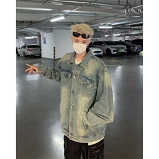 牛仔外套男2024秋季美式街头vibe复古水洗宽松夹克衫N8841，男装夹克，星座1116A-1（原606A）