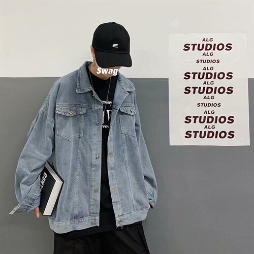 牛仔外套男韩版春秋上衣宽松休闲百搭工装夹克ins港风JK0522-p60，男装工装外套，星座1008-2