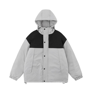 白底平铺 拼色工装面包服时尚连帽保暖棉衣A247-MY560 特批85图片