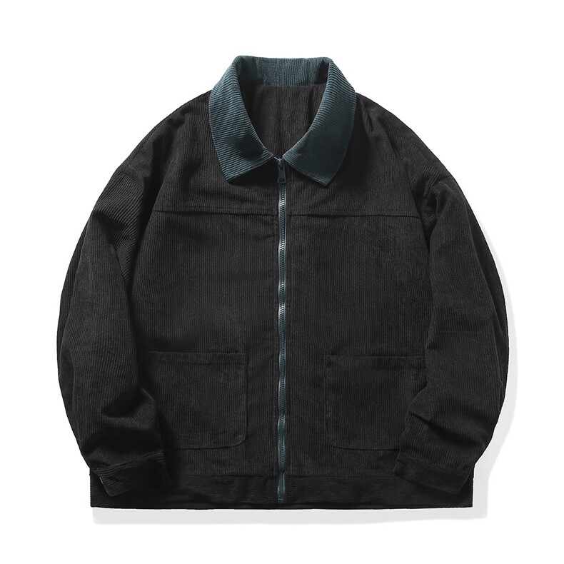 潮流休闲大码宽松情侣灯芯绒平绒拼色夹克J7198-P47【特价】,男装夹克,电商A007