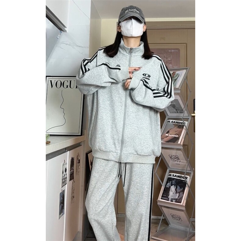 三条杠开衫卫衣运动印花套装W4619-特P57控108/K8560-特P43控79,男装休闲套装,电商A007