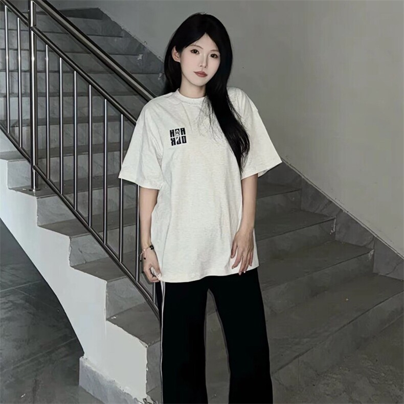 万针全刺绣工艺抖音得物高品质260克重磅纯棉双纱美式高街短袖T恤,男装T恤,电商A486
