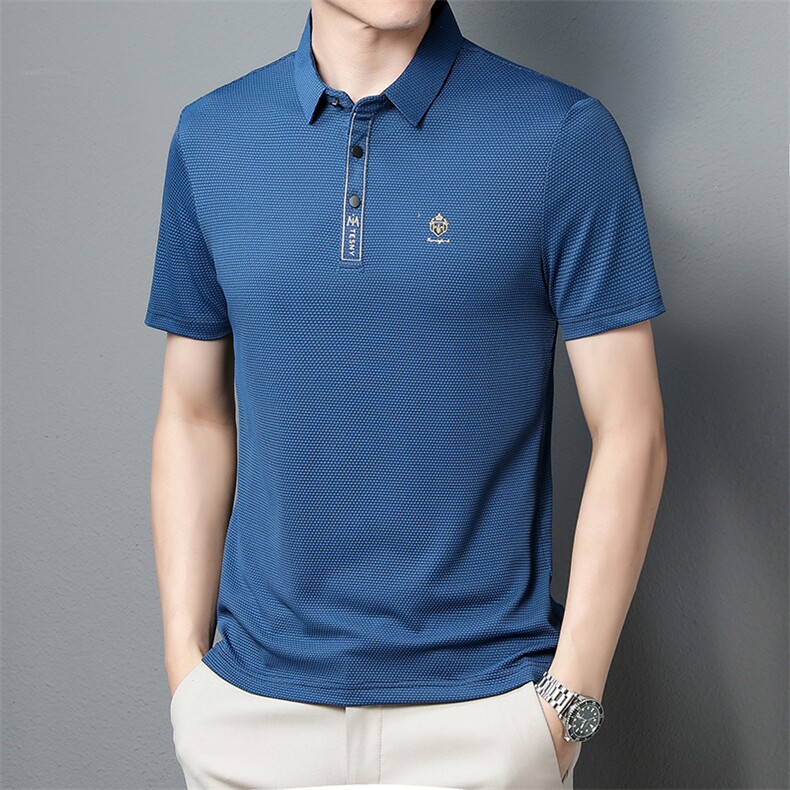 夏装冰丝短袖t恤中年男士2023夏季运动服套装中老年男装衣服图片