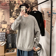 MY0012025春纯色精梳棉圆领休闲百搭毛衣直筒套头针织衫，男装针织衫/毛衣，星座1108