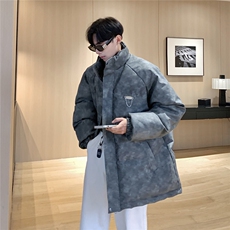港风PU皮复古做旧金属设计棉衣男MY77102P130控198抖音控228，男装棉衣，星座227-7