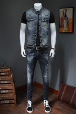 钱塘大厦5027/MJ8120-P150精品时尚盘扣牛仔背心帅气牛仔衣马甲，男装背心/马甲，钱塘730-1