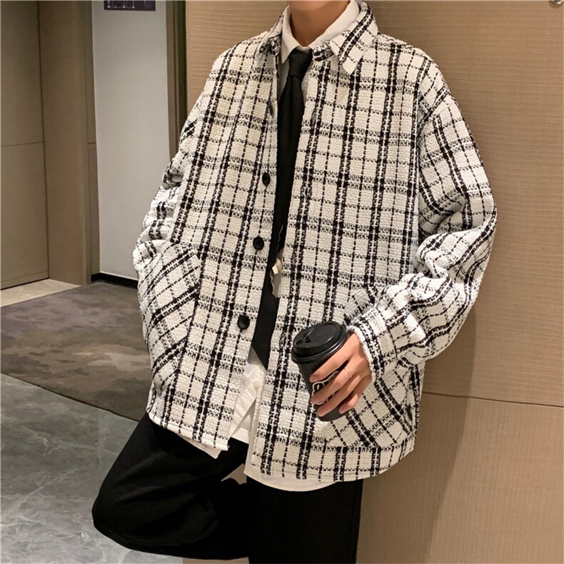 呢料加厚港风情侣宽松大码夹克外套男//A338-1W15P90，男装夹克，电商D325