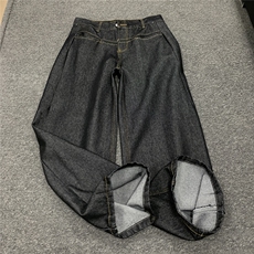 xz905-Z083#P65美式高街宽松阔腿牛仔裤，男装牛仔裤，星座905