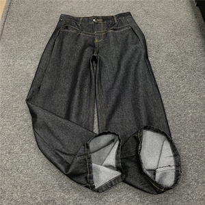 xz905-Z083#P65美式高街宽松阔腿牛仔裤,特别花的t恤搭配男图片