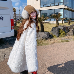 白色短款毛绒绒外套女2025冬季新款仿皮草泰迪大衣宽松保暖上衣图片