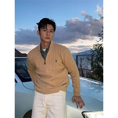 6色金戈铁马RL半高领拉链毛衣男老钱风慵懒感加厚针织衫NB45P65，男装针织衫/毛衣，电商D256